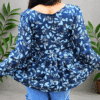 floral printed blue peplum top