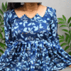 floral printed blue peplum top